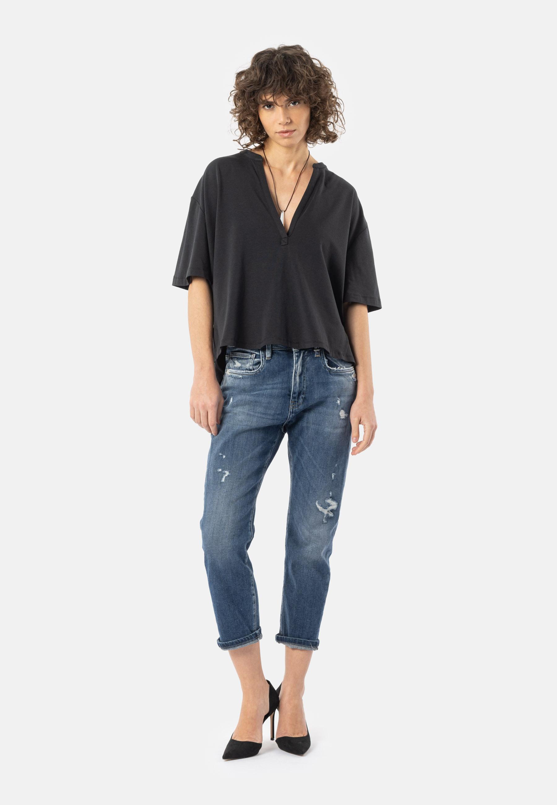 LEONA DESTROYED - denim