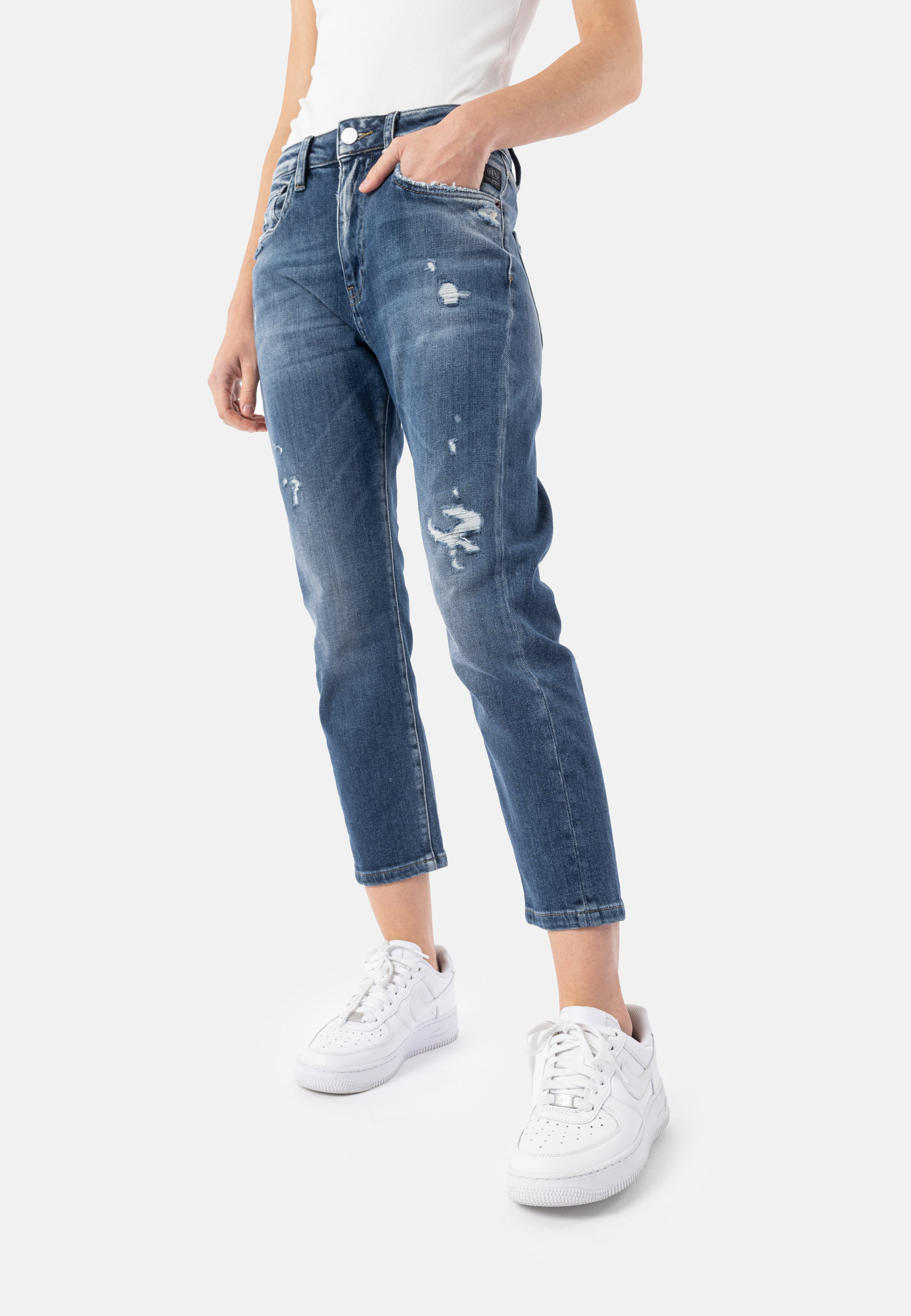 LEONA DESTROYED - denim